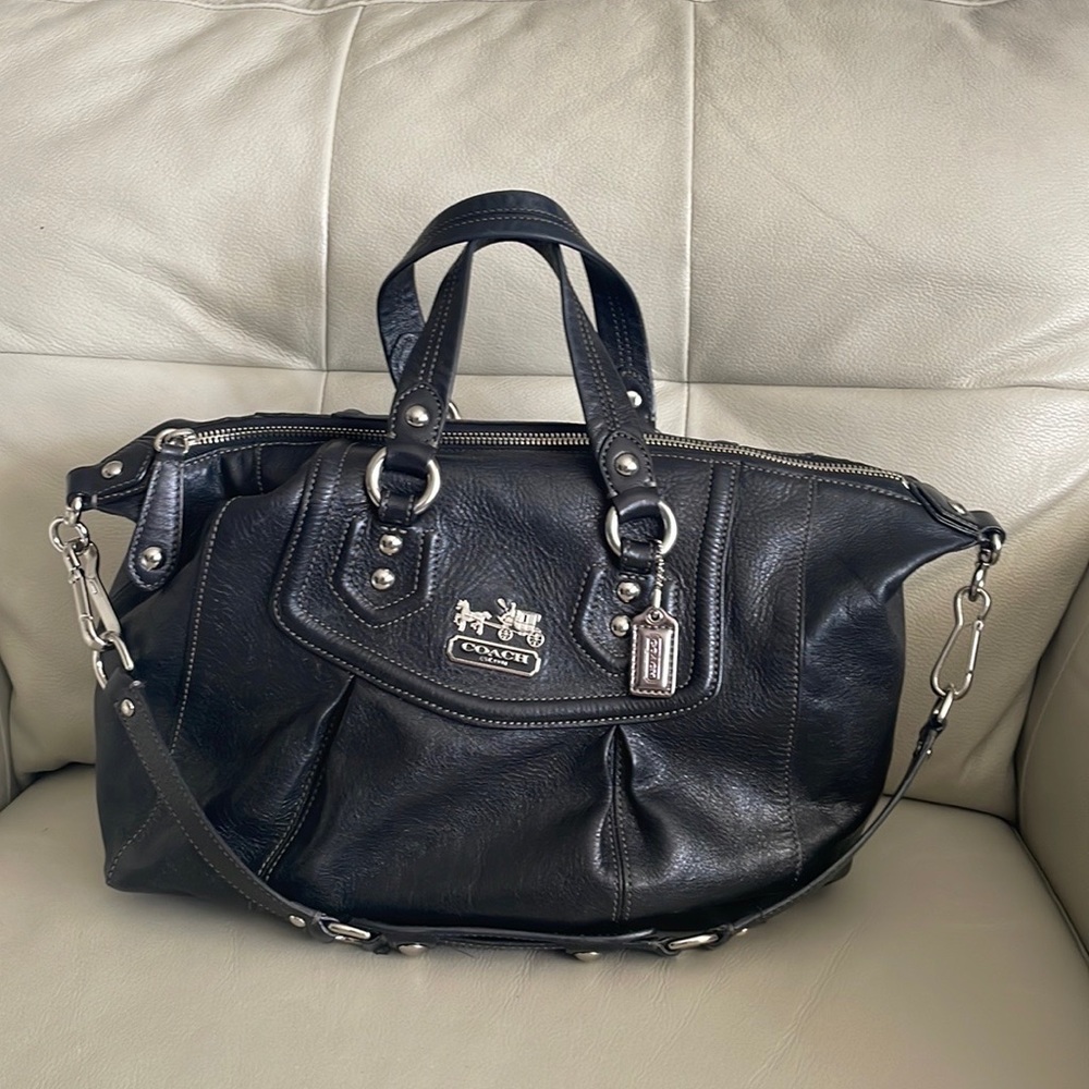 COACH leather purse with rich purple lining